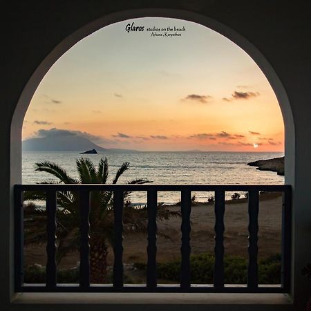 Glaros Luxury Studio On The Beach Apartment Arkasa Luaran gambar