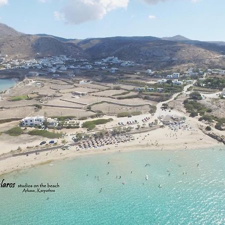 Glaros Luxury Studio On The Beach Apartment Arkasa Luaran gambar