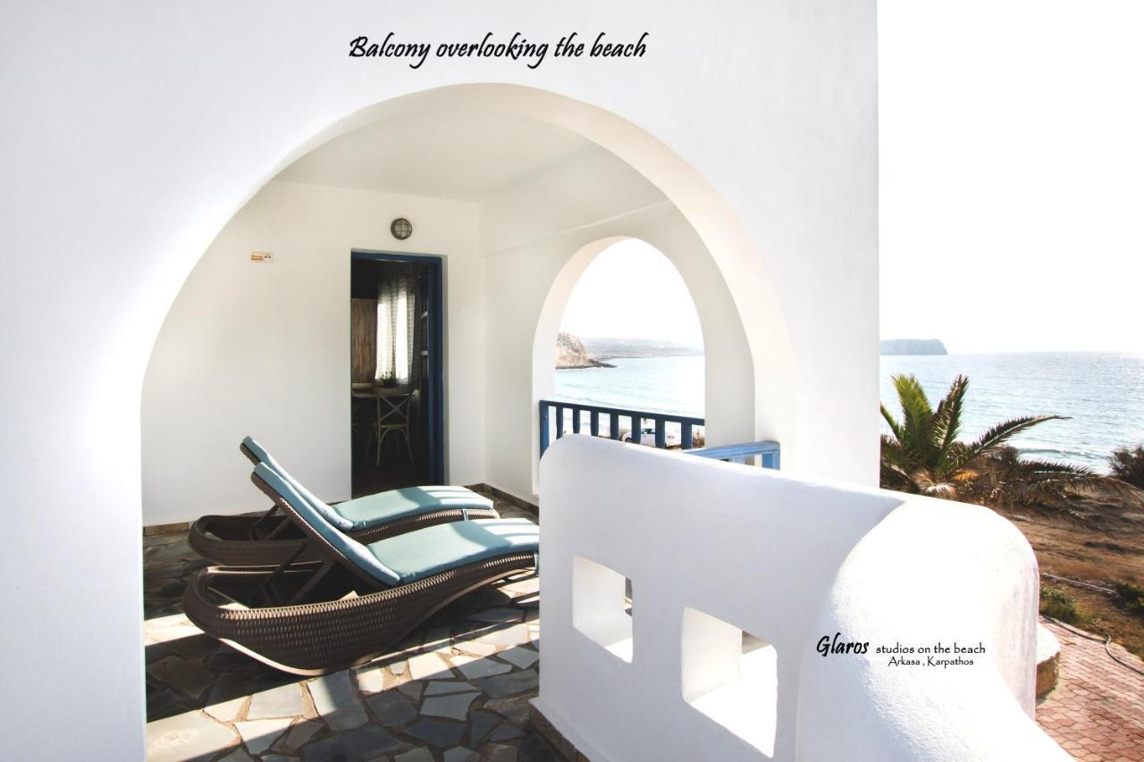 Glaros Luxury Studio On The Beach Apartment Arkasa Luaran gambar