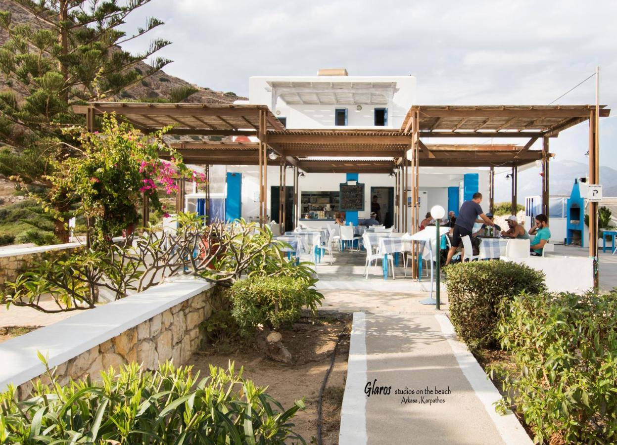 Glaros Luxury Studio On The Beach Apartment Arkasa Luaran gambar
