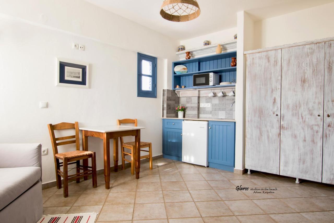 Glaros Luxury Studio On The Beach Apartment Arkasa Luaran gambar