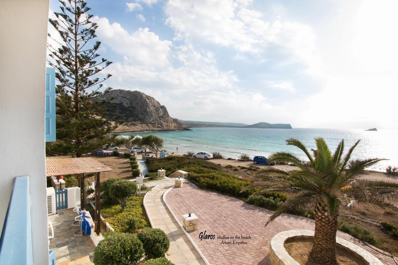 Glaros Luxury Studio On The Beach Apartment Arkasa Luaran gambar