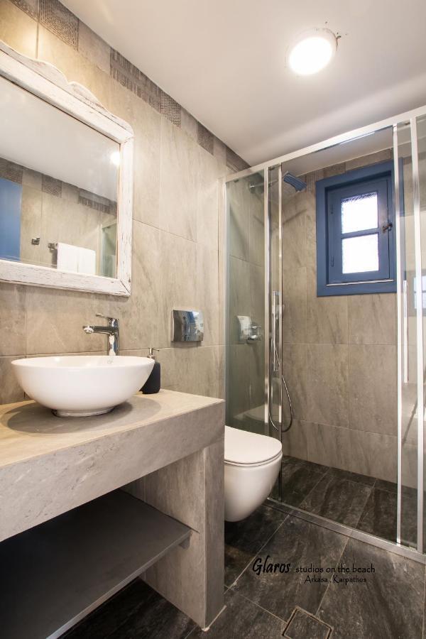 Glaros Luxury Studio On The Beach Apartment Arkasa Luaran gambar
