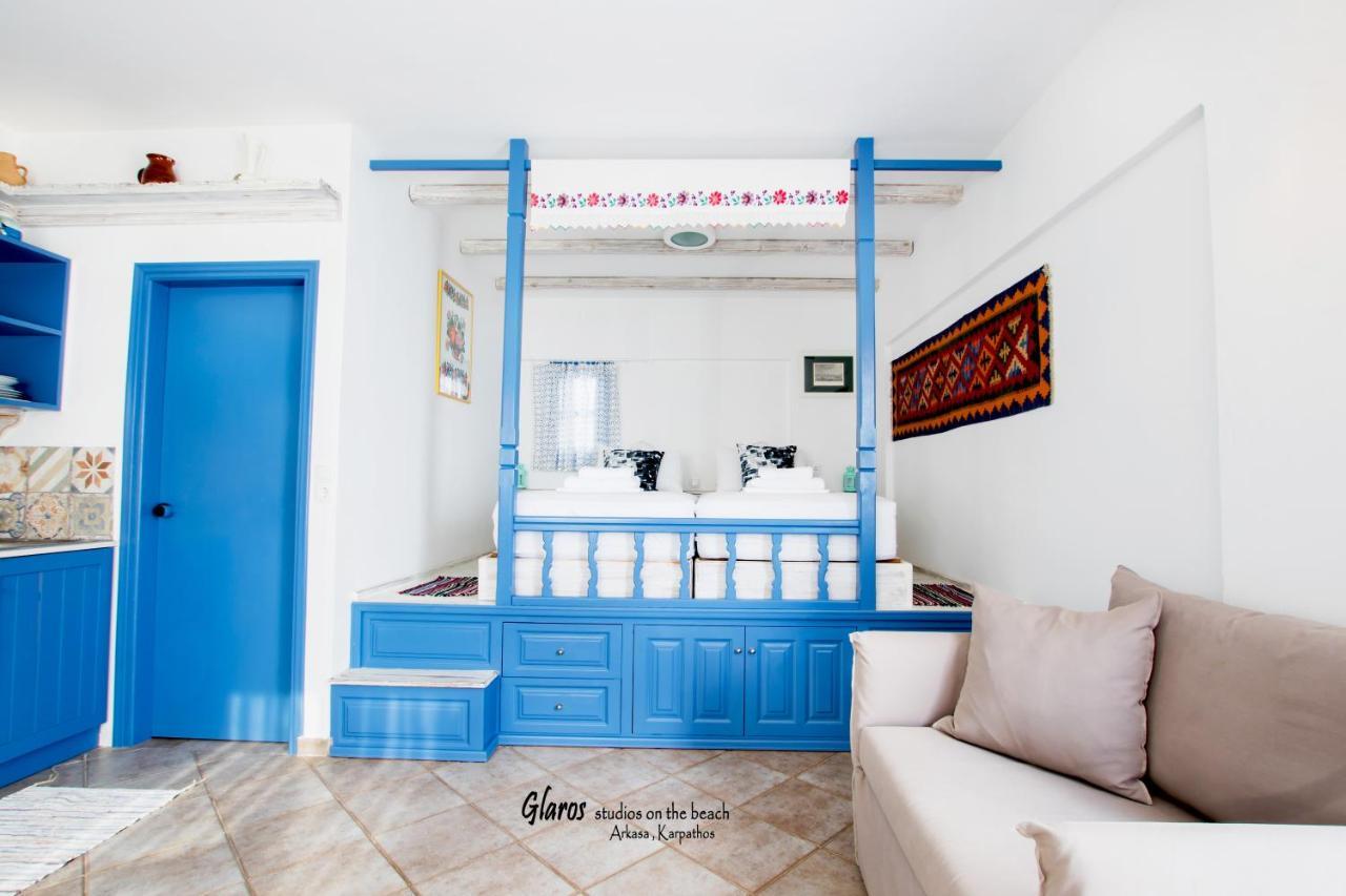 Glaros Luxury Studio On The Beach Apartment Arkasa Luaran gambar